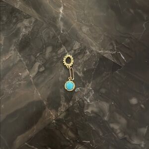Meredith Kahn Stone Charm Turquoise Gold Vermeil